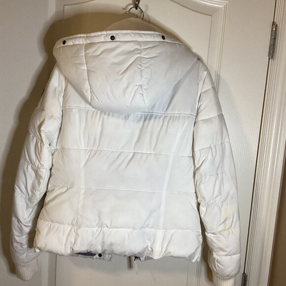 Abercrombie & Fitch White Puffer Jacket Hooded Size S Skiing Snow Winter - Picture 9 of 15